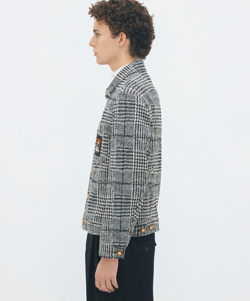 【美品】CABaN(キャバン)コットンポリエステルジャージージャケット/チェック グレンチェックジャカード ブルゾン（ブルゾン）｜CABaN（キャバン）の