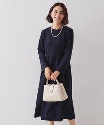 OPAQUE.CLIP（オペークドットクリップ）の「≪通勤・セレモニー対応≫フィットアンドフレアワンピースダブルクロス【洗濯機OK】（ワンピース）」