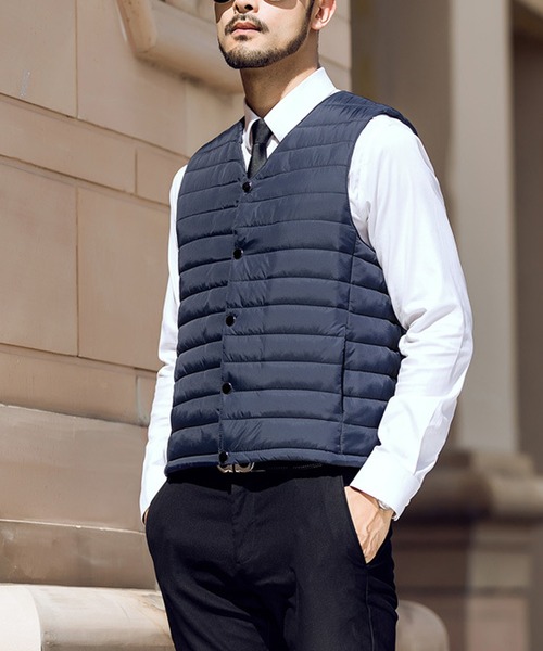 Cloudstyle（クラウドスタイル）の「【Cloudstyle】Vネック ダウンベスト（ベスト・メンズ・グレー/ブラック系その他/ブラック/グレー系その他/ブラック系その他2/ブルー系その他2/ワインレッド/ネイビー/ブルー系その他・LARGE/X-LARGE/XX-LARGE/SMALL/MEDIUM）」の13枚目の写真