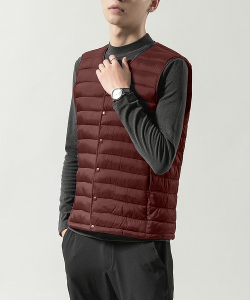 Cloudstyle（クラウドスタイル）の「【Cloudstyle】Vネック ダウンベスト（ベスト・メンズ・グレー/ブラック系その他/ブラック/グレー系その他/ブラック系その他2/ブルー系その他2/ワインレッド/ネイビー/ブルー系その他・LARGE/X-LARGE/XX-LARGE/SMALL/MEDIUM）」の19枚目の写真