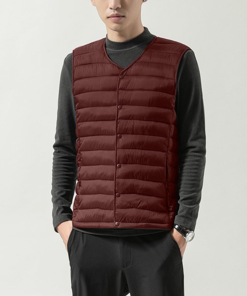 Cloudstyle（クラウドスタイル）の「【Cloudstyle】Vネック ダウンベスト（ベスト・メンズ・グレー/ブラック系その他/ブラック/グレー系その他/ブラック系その他2/ブルー系その他2/ワインレッド/ネイビー/ブルー系その他・LARGE/X-LARGE/XX-LARGE/SMALL/MEDIUM）」の21枚目の写真