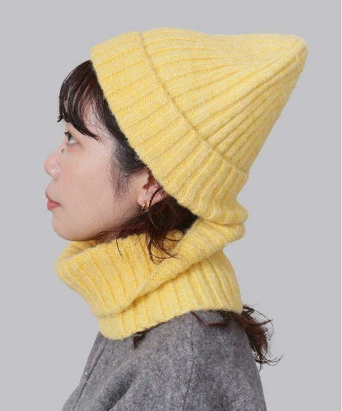 CONTROL FREAK / CTFK（コントロールフリーク）の「CONTROL FREAK(コントロールフリーク)2WAYニットワッチマスク（ニットキャップ/ビーニー・レディース・ブラック/アイボリー/イエロー・FREE）」の3枚目の写真