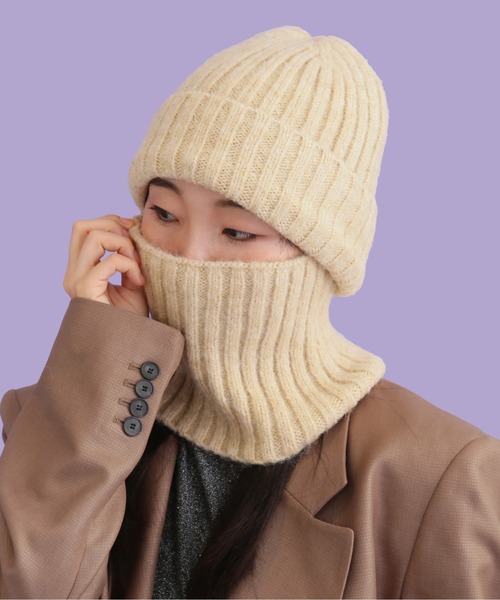 CONTROL FREAK / CTFK（コントロールフリーク）の「CONTROL FREAK(コントロールフリーク)2WAYニットワッチマスク（ニットキャップ/ビーニー・レディース・ブラック/アイボリー/イエロー・FREE）」の5枚目の写真