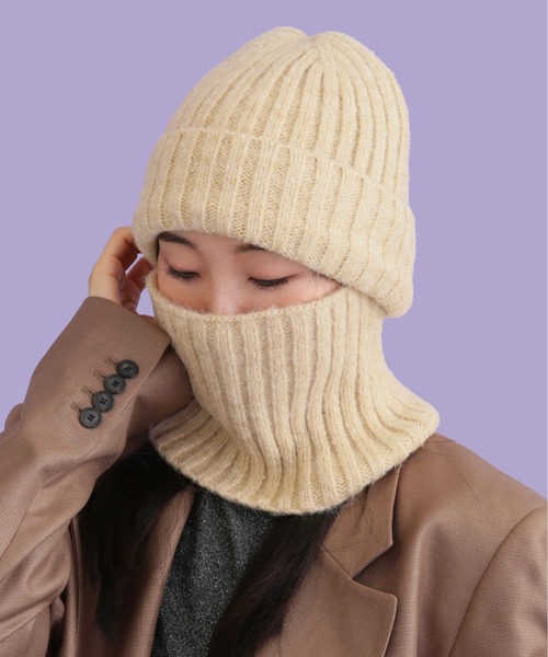 CONTROL FREAK / CTFK（コントロールフリーク）の「CONTROL FREAK(コントロールフリーク)2WAYニットワッチマスク（ニットキャップ/ビーニー・レディース・ブラック/アイボリー/イエロー・FREE）」の6枚目の写真