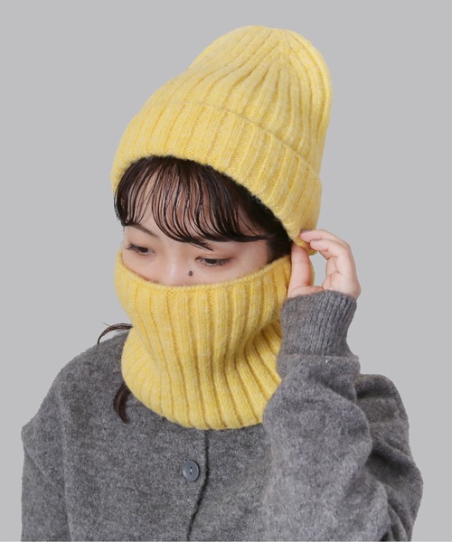 CONTROL FREAK / CTFK（コントロールフリーク）の「CONTROL FREAK(コントロールフリーク)2WAYニットワッチマスク（ニットキャップ/ビーニー・レディース・ブラック/アイボリー/イエロー・FREE）」の12枚目の写真