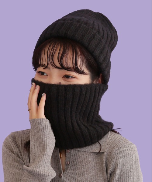 CONTROL FREAK / CTFK（コントロールフリーク）の「CONTROL FREAK(コントロールフリーク)2WAYニットワッチマスク（ニットキャップ/ビーニー・レディース・ブラック/アイボリー/イエロー・FREE）」の17枚目の写真