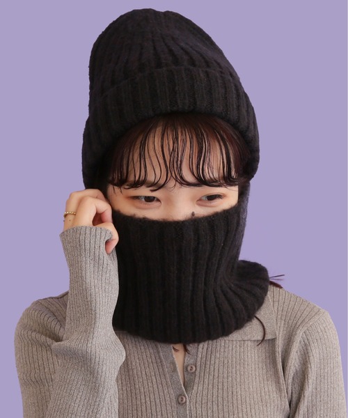 CONTROL FREAK / CTFK（コントロールフリーク）の「CONTROL FREAK(コントロールフリーク)2WAYニットワッチマスク（ニットキャップ/ビーニー・レディース・ブラック/アイボリー/イエロー・FREE）」の18枚目の写真