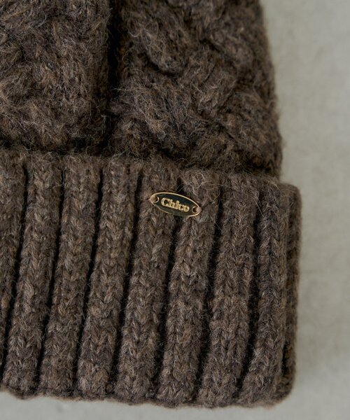 Chico(チコ)の「ファー付きケーブルニット帽(ハット・レディース・ベージュ/アイボリー/ブラウン・FREE)」の11枚目の写真