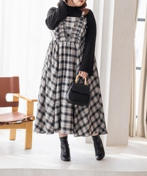 CLETTEオリジナル2WAYフリルチェック柄ワンピース（ワンピース
