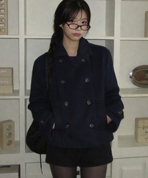 ピーコート（ブルー・ネイビー/青色系・ショート丈）ファッション通販