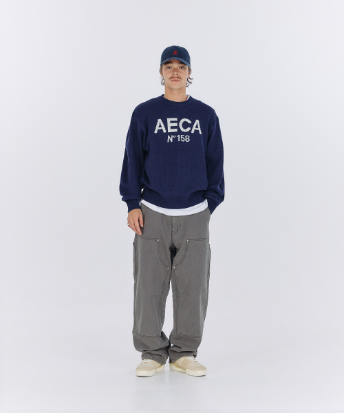 AECA(エイカ)の「AECA BIG LOGO WOOL KNIT-NAVY(ニット/セーター・レディース・その他・LARGE/MEDIUM/SMALL)」の5枚目の写真