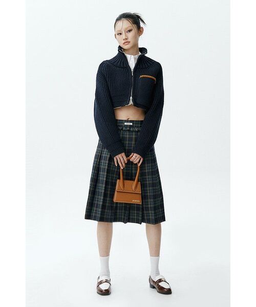 CRANK(クランク)の「チェックフリルプリーツミディスカート_ネイビー(スカート・レディース・その他・SMALL/MEDIUM)」の7枚目の写真