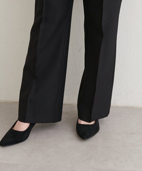 natural couture（ナチュラルクチュール）の「〈osono〉〈新素材〉ハイウエスト美フレアパンツ（スラックス・レディース・ブラック/チャコールグレー/ブラウン・SMALL/MEDIUM/LARGE）」の14枚目の写真