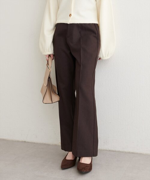 natural couture（ナチュラルクチュール）の「〈osono〉〈新素材〉ハイウエスト美フレアパンツ（スラックス・レディース・ブラック/チャコールグレー/ブラウン・SMALL/MEDIUM/LARGE）」の15枚目の写真