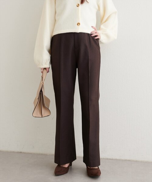 natural couture（ナチュラルクチュール）の「〈osono〉〈新素材〉ハイウエスト美フレアパンツ（スラックス・レディース・ブラック/チャコールグレー/ブラウン・SMALL/MEDIUM/LARGE）」の17枚目の写真