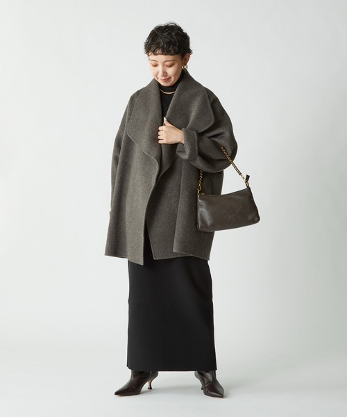 美品✨️23AW　プルミエアロンディスモン　ウールダブルビーバー　ミドル丈　コート プルミエアロンディスモン ダブルビーバー ノーカラーコート 38 1er