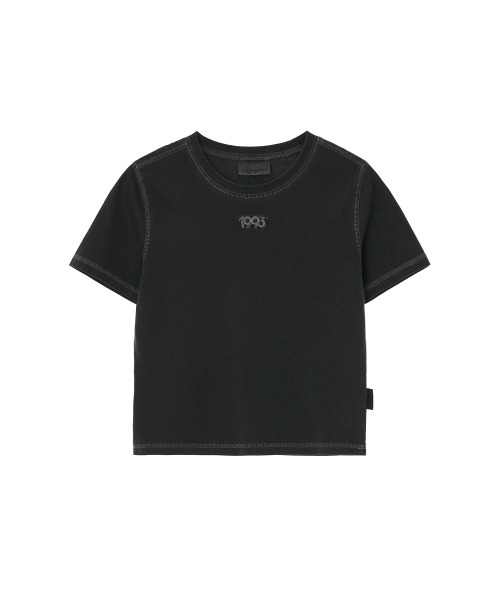 1993STUDIO(1993スタジオ)の「リバースステッチクロップTシャツ_チャコール(Tシャツ/カットソー・レディース・その他・FREE)」の2枚目の写真
