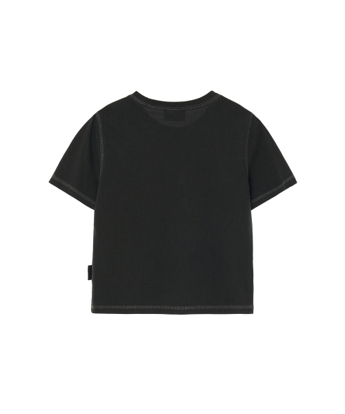 1993STUDIO(1993スタジオ)の「リバースステッチクロップTシャツ_チャコール(Tシャツ/カットソー・レディース・その他・FREE)」の3枚目の写真