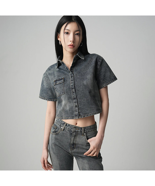 AVANDRESS(アバンドレス )の「Poket Denim Shirt INDIGO(シャツ/ブラウス・レディース・インディゴブルー・MEDIUM/SMALL)」の1枚目の写真