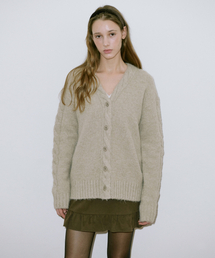 Hairy Fisher Cardigan (Light Khaki)