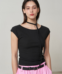 RENSE（レンセ）の「Back Open Top Black（Tシャツ/カットソー）」