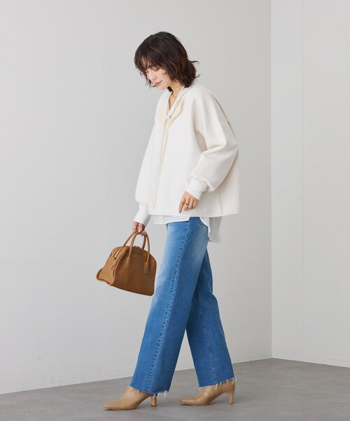 RIVE DROITE(リヴドロワ)の「【抜け感◎】キーネッククッションニット(ニット/セーター・レディース・オフホワイト/チャコールグレー/ベージュ・FREE)」の7枚目の写真