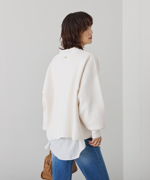 RIVE DROITE(リヴドロワ)の「【抜け感◎】キーネッククッションニット(ニット/セーター・レディース・オフホワイト/チャコールグレー/ベージュ・FREE)」の12枚目の写真