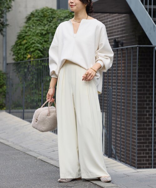 RIVE DROITE(リヴドロワ)の「【抜け感◎】キーネッククッションニット(ニット/セーター・レディース・オフホワイト/チャコールグレー/ベージュ・FREE)」の15枚目の写真