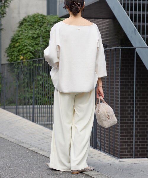 RIVE DROITE(リヴドロワ)の「【抜け感◎】キーネッククッションニット(ニット/セーター・レディース・オフホワイト/チャコールグレー/ベージュ・FREE)」の17枚目の写真