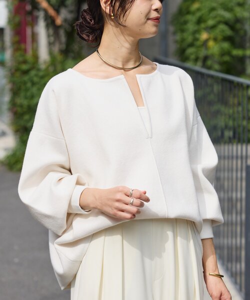 RIVE DROITE(リヴドロワ)の「【抜け感◎】キーネッククッションニット(ニット/セーター・レディース・オフホワイト/チャコールグレー/ベージュ・FREE)」の18枚目の写真