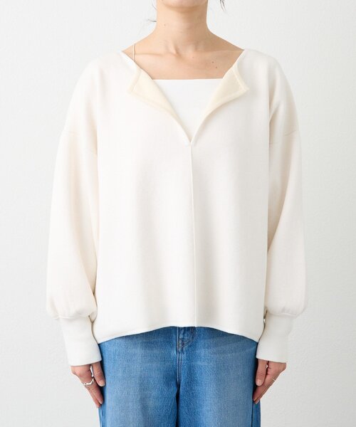 RIVE DROITE(リヴドロワ)の「【抜け感◎】キーネッククッションニット(ニット/セーター・レディース・オフホワイト/チャコールグレー/ベージュ・FREE)」の22枚目の写真