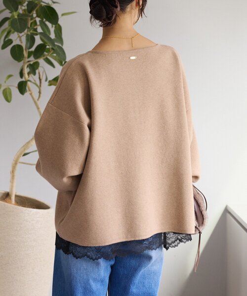 RIVE DROITE(リヴドロワ)の「【抜け感◎】キーネッククッションニット(ニット/セーター・レディース・オフホワイト/チャコールグレー/ベージュ・FREE)」の4枚目の写真