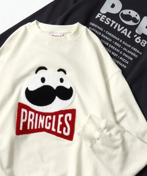 MARUKAWA(マルカワ)の「PRINGLES/プリングルス HARIBO/ハリボー オーバーサイズ サガラ刺繍 クルーネックスウェットトレーナー レディース メンズ(スウェット・レディース・オフホワイト/ネイビー/アッシュグレー/グレー系その他2/チャコール/グレー系その他・L/M)」の1枚目の写真