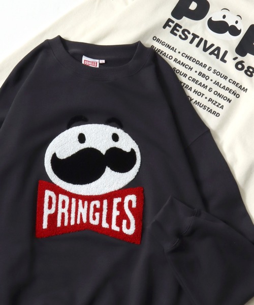 MARUKAWA(マルカワ)の「PRINGLES/プリングルス HARIBO/ハリボー オーバーサイズ サガラ刺繍 クルーネックスウェットトレーナー レディース メンズ(スウェット・レディース・オフホワイト/ネイビー/アッシュグレー/グレー系その他2/チャコール/グレー系その他・L/M)」の4枚目の写真