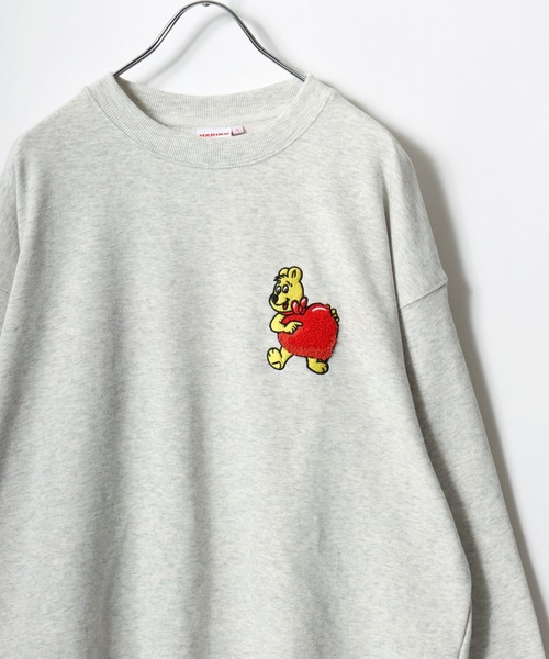 MARUKAWA(マルカワ)の「PRINGLES/プリングルス HARIBO/ハリボー オーバーサイズ サガラ刺繍 クルーネックスウェットトレーナー レディース メンズ(スウェット・レディース・オフホワイト/ネイビー/アッシュグレー/グレー系その他2/チャコール/グレー系その他・L/M)」の9枚目の写真