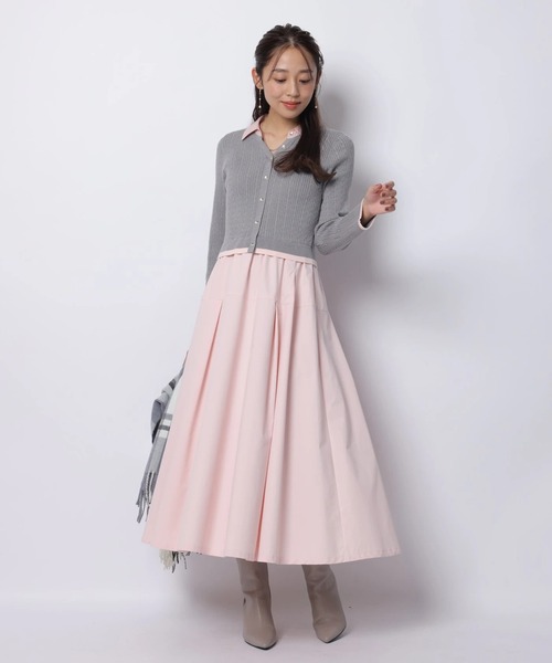 JUSGLITTY(ジャスグリッティー)の「スキッパーケーブルドッキングワンピース(ワンピース・レディース・グレイッシュベージュ/グレー・1/2)」の3枚目の写真