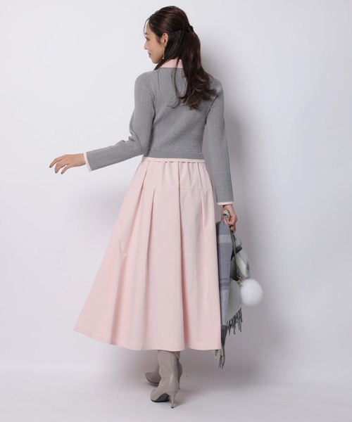 JUSGLITTY(ジャスグリッティー)の「スキッパーケーブルドッキングワンピース(ワンピース・レディース・グレイッシュベージュ/グレー・1/2)」の5枚目の写真