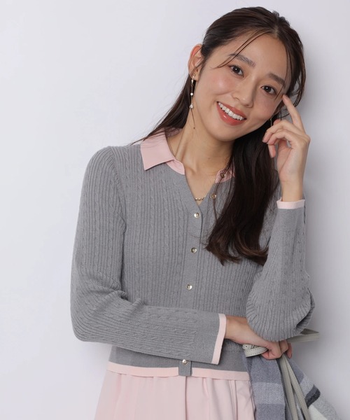 JUSGLITTY(ジャスグリッティー)の「スキッパーケーブルドッキングワンピース(ワンピース・レディース・グレイッシュベージュ/グレー・1/2)」の9枚目の写真