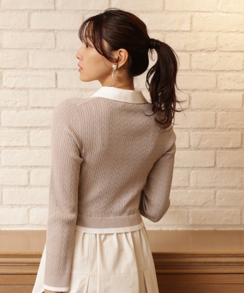 JUSGLITTY(ジャスグリッティー)の「スキッパーケーブルドッキングワンピース(ワンピース・レディース・グレイッシュベージュ/グレー・1/2)」の15枚目の写真