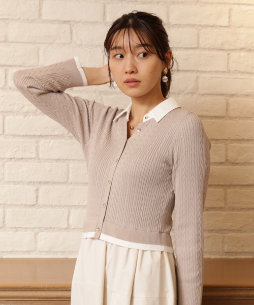 JUSGLITTY(ジャスグリッティー)の「スキッパーケーブルドッキングワンピース(ワンピース・レディース・グレイッシュベージュ/グレー・1/2)」の16枚目の写真