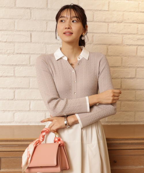 JUSGLITTY(ジャスグリッティー)の「スキッパーケーブルドッキングワンピース(ワンピース・レディース・グレイッシュベージュ/グレー・1/2)」の17枚目の写真