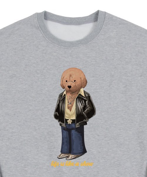 GRAVER（グレーバー）の「[ユニセックス]タトゥードッグペリトマンツーマン_グレー（スウェット・レディース・グレー・LARGE/MEDIUM/X-LARGE）」の3枚目の写真