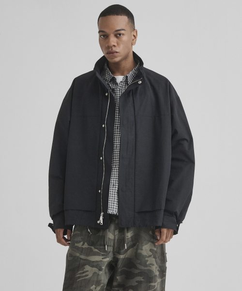 セール】ヘリテージヘリンボンジャケット（ブラック）（ミリタリー