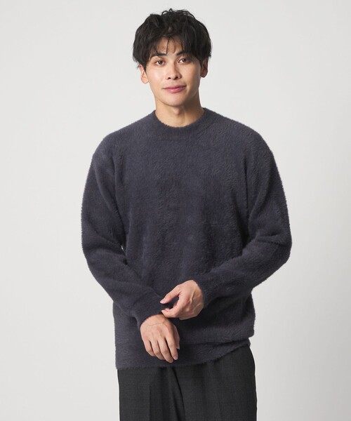 A DAY IN THE LIFE UNITED ARROWS(アデイインザライフユナイテッドアローズ)の「へアリー ダブルフェイス クルーネックニット-ウォッシャブル-<A DAY IN THE LIFE>(ニット/セーター・メンズ・ネイビー/ケリーグリーン/ライトグレー・M/L)」の2枚目の写真