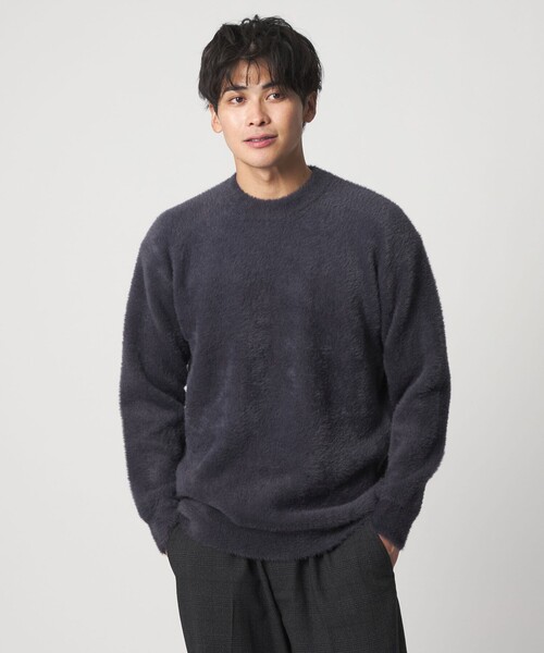 A DAY IN THE LIFE UNITED ARROWS(アデイインザライフユナイテッドアローズ)の「へアリー ダブルフェイス クルーネックニット-ウォッシャブル-<A DAY IN THE LIFE>(ニット/セーター・メンズ・ネイビー/ケリーグリーン/ライトグレー・M/L)」の4枚目の写真