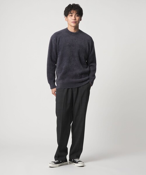 A DAY IN THE LIFE UNITED ARROWS(アデイインザライフユナイテッドアローズ)の「へアリー ダブルフェイス クルーネックニット-ウォッシャブル-<A DAY IN THE LIFE>(ニット/セーター・メンズ・ネイビー/ケリーグリーン/ライトグレー・M/L)」の5枚目の写真