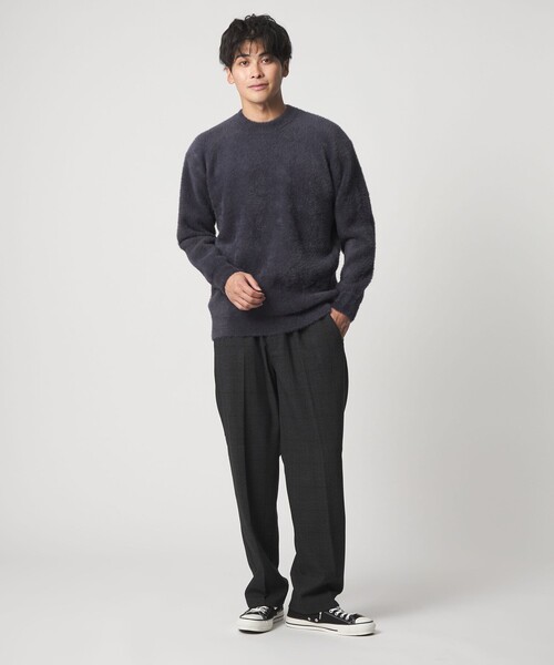 A DAY IN THE LIFE UNITED ARROWS(アデイインザライフユナイテッドアローズ)の「へアリー ダブルフェイス クルーネックニット-ウォッシャブル-<A DAY IN THE LIFE>(ニット/セーター・メンズ・ネイビー/ケリーグリーン/ライトグレー・M/L)」の6枚目の写真