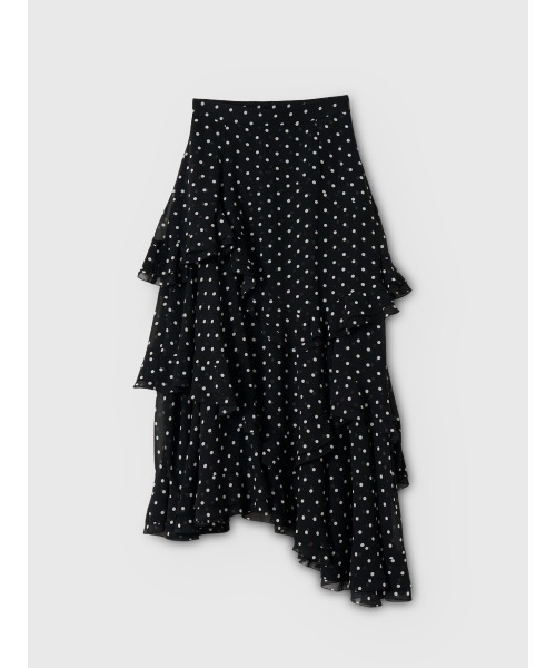 EIMY ISTOIRE（エイミーイストワール）の「ドットラッフルティアードスカート（スカート・レディース・アイボリー/ブラック・36/38）」の10枚目の写真