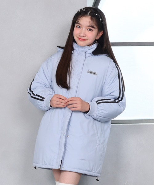 PINKHUNT（ピンクハント）の「PINKHUNT 2ライン中綿アウター 0798K（ダウンジャケット/コート・キッズ・スカイブルー系1/ブラック・120cm/130cm/140cm/150cm/160cm）」の2枚目の写真