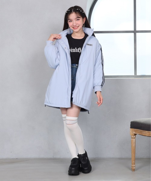 PINKHUNT（ピンクハント）の「PINKHUNT 2ライン中綿アウター 0798K（ダウンジャケット/コート・キッズ・スカイブルー系1/ブラック・120cm/130cm/140cm/150cm/160cm）」の5枚目の写真